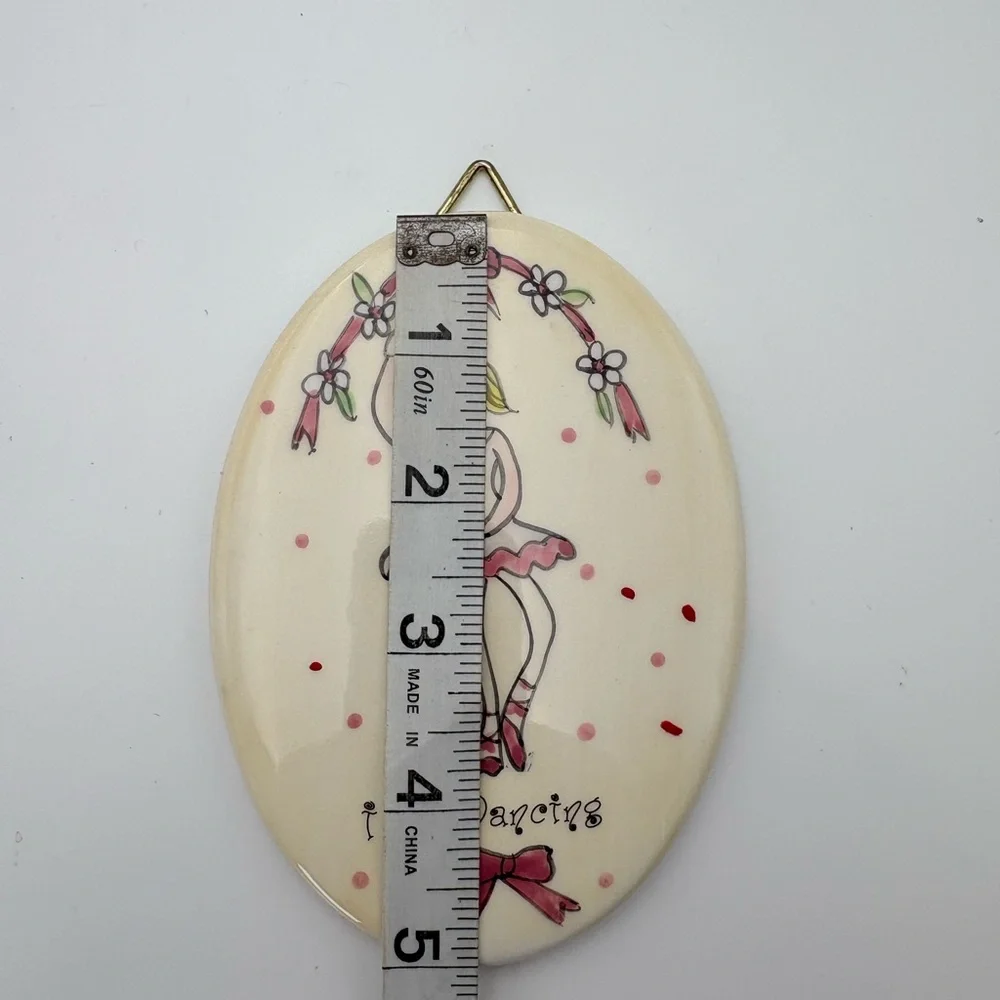 Vintage Ballet Dancer “I 🩷 Dancing” Ceramic Wall Plaque